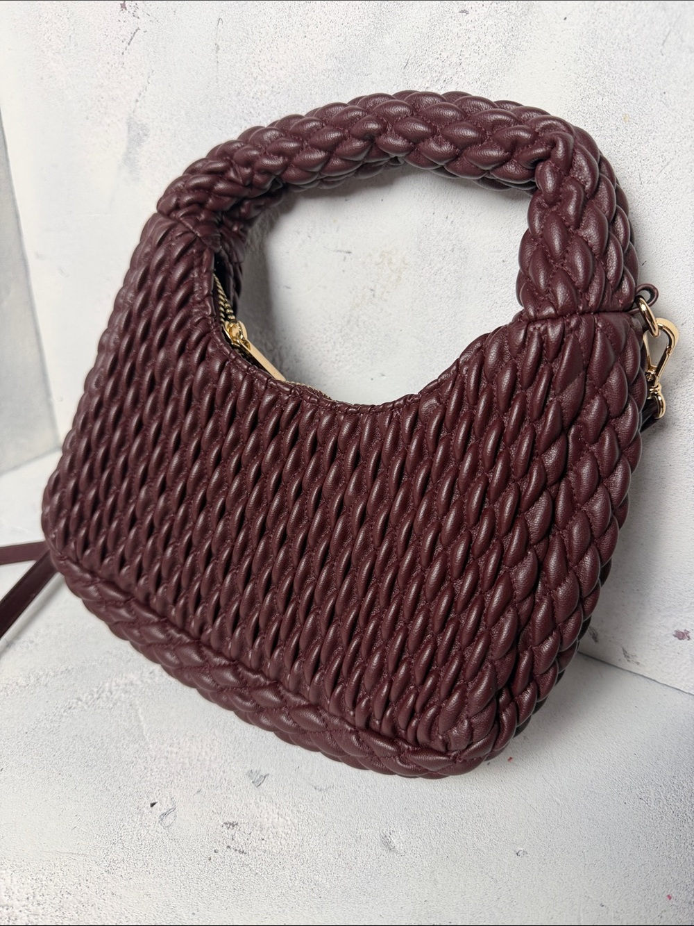 H&M Braided Mini Bag in Burgundy